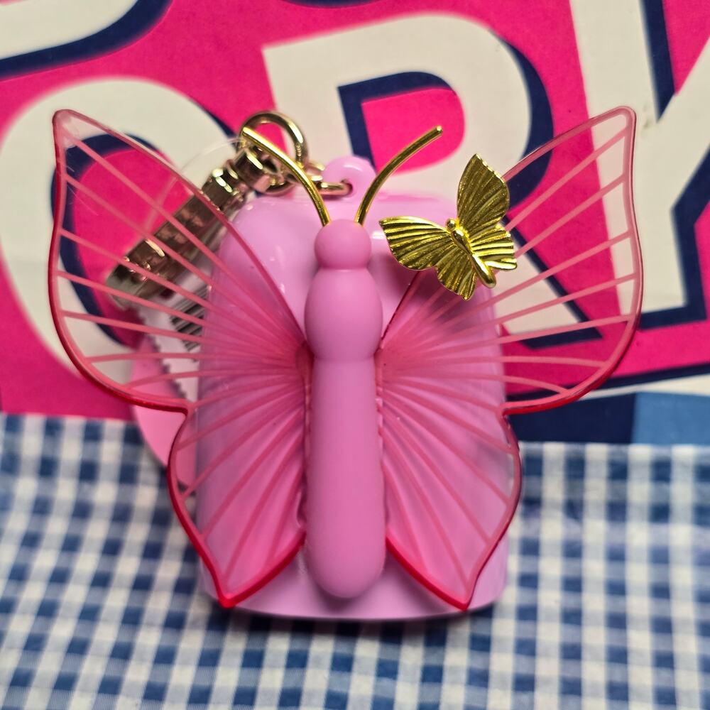 BBW Pink & Gold Butterfly Pocketbac Holder